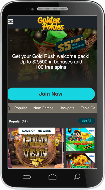 the golden pokies login