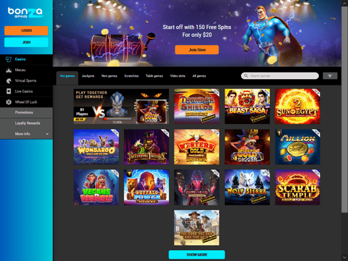 bonza spins no deposit bonus code