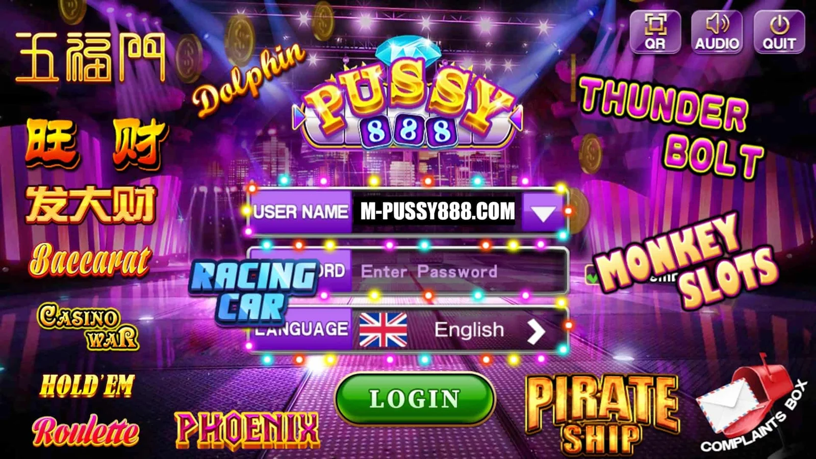 Online slot reels with sevens and symbols representing Pussy888 games and jackpots