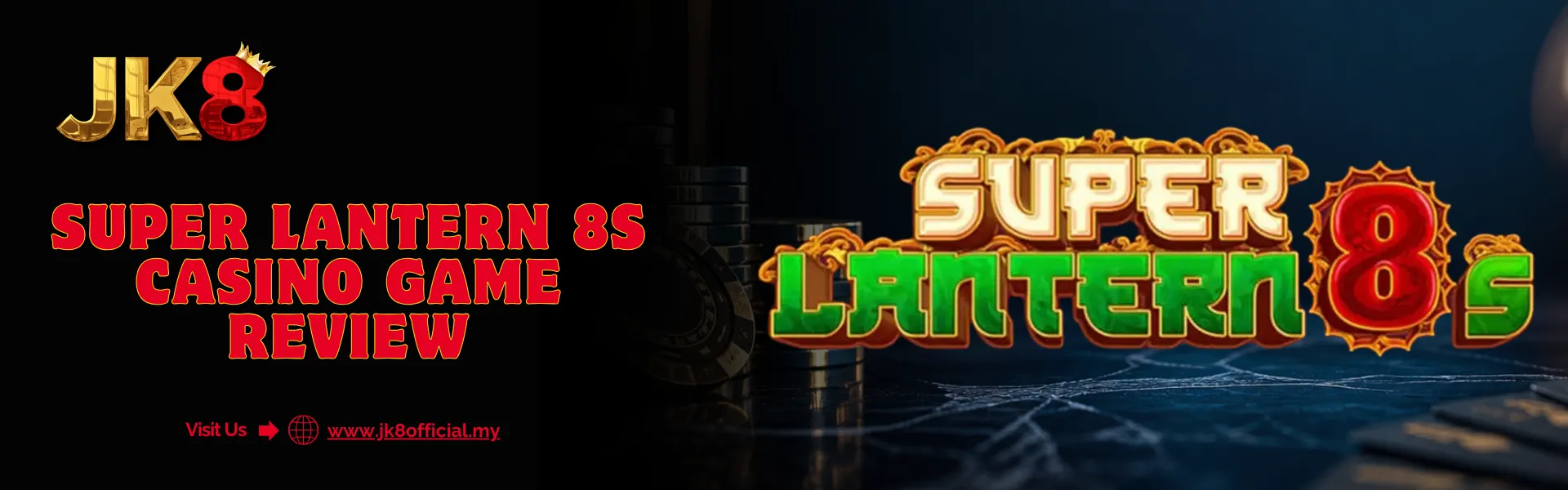 JK8 casino free credit banner with gold coins and welcome bonus ribbon