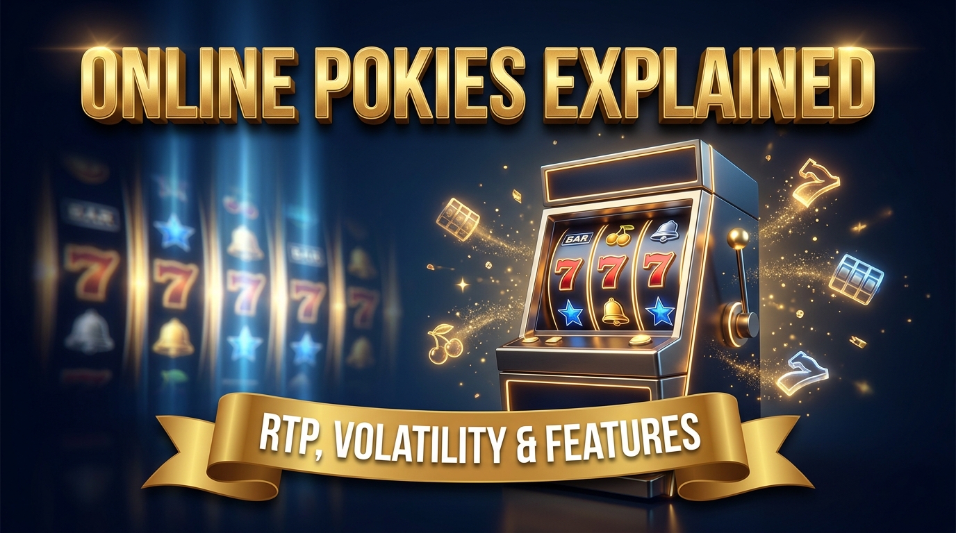 Online pokies Australia explained: slot machine showing RTP, volatility and features